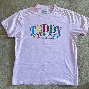 Teddy Fresh Shirt Mens Medium Pink Short Sleeve Pullover